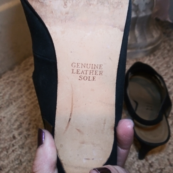 Vintage Black Suede Victorian Steampunk/Witchcore Style Slingback Strappy Pump - Picture 10 of 11